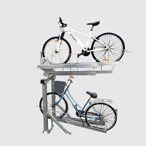 Home Double Tier 4 Bike Stand Bike Low Profile Rack with Storage