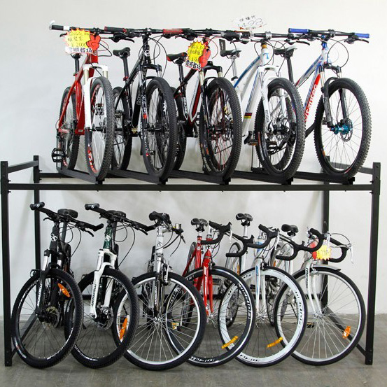 Two Tier Double Multi Tier Bike Cycle Parking Storage Display Rack